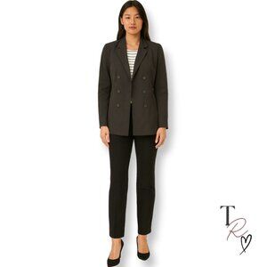 Ann Taylor LOFT Double-Breasted Virgin Wool Blazer Black Women’s Size 8